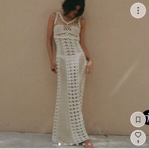 Zara limited edition Crochet Maxi Dress in Cream